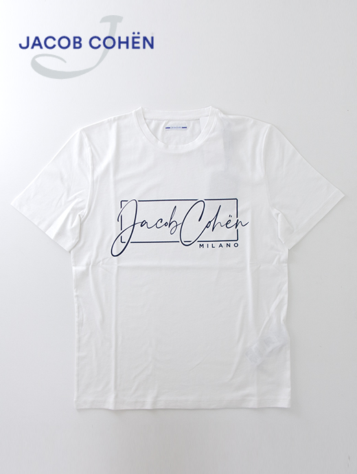 JACOB COHEN/ヤコブコーエン　半袖カットソー/Tシャツ　ja1440300-ホワイト×ネイビー