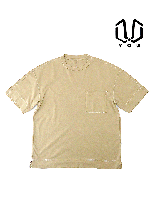 VOW/ボウ カシミヤライクコットンTシャツ/クルーネック vow521002-ベージュ
