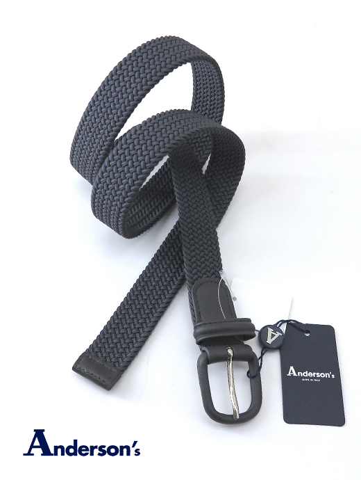 Andersons/アンダーソンズ ストレッチメッシュベルト and502401-グレー