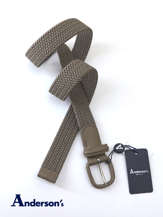 Andersons/アンダーソンズ ストレッチメッシュベルト and502403-ベージュ
