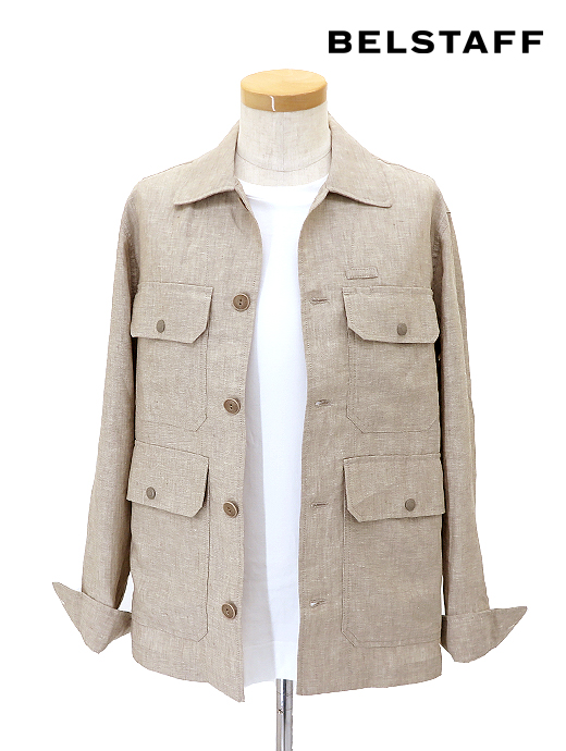 BELSTAFF/ベルスタッフ リネンオーバーシャツ bel520809-ベージュ