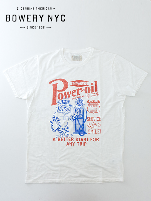 BOWERY NYC/バワリー　プリントTシャツ/半袖カットソー　bny480601-ホワイト