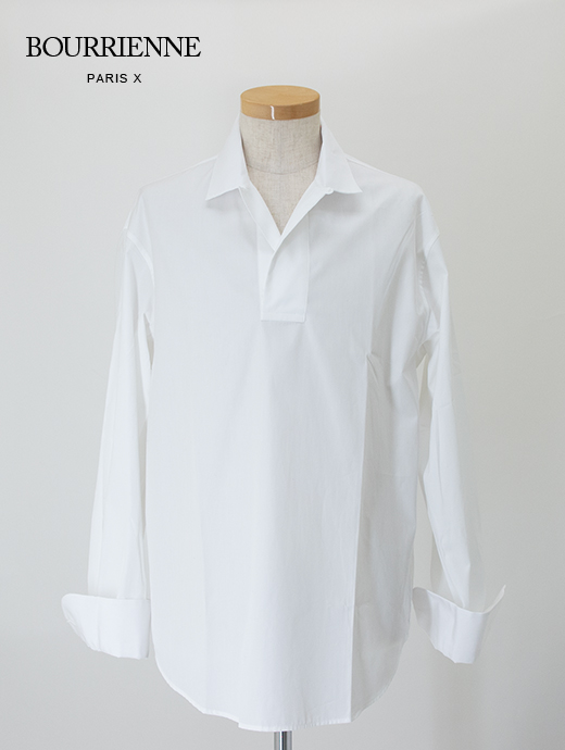 Bourrienne ParisX/ブリエンヌ パリ・ディス プルオーバーシャツ/MARINE bou520401-ホワイト