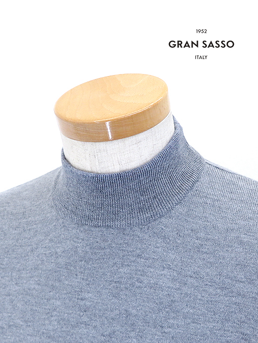 Gran Sasso/グランサッソ 12G モックネックニット/メリノウール gra521404-グレー