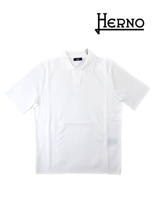 HERNO/ヘルノ コットンポロシャツ her520801-ホワイト