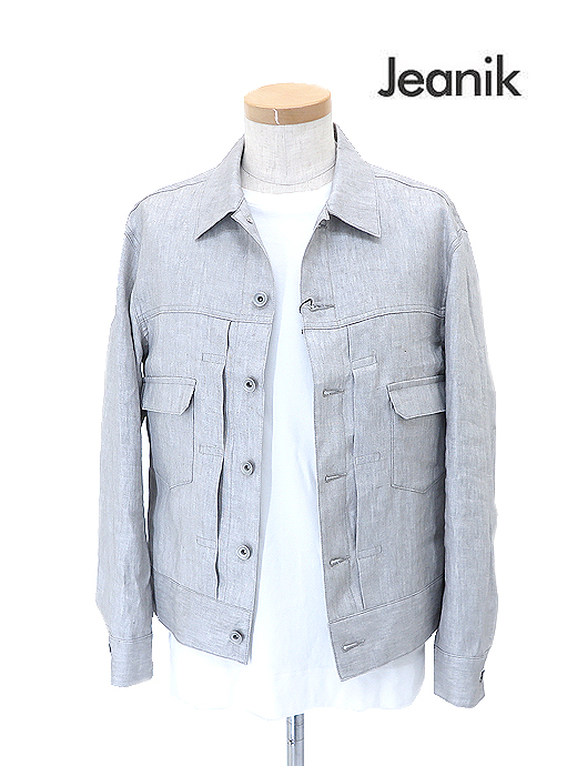 Jeanik/ジーニック リネンジャケット jea520801-ライトグレー