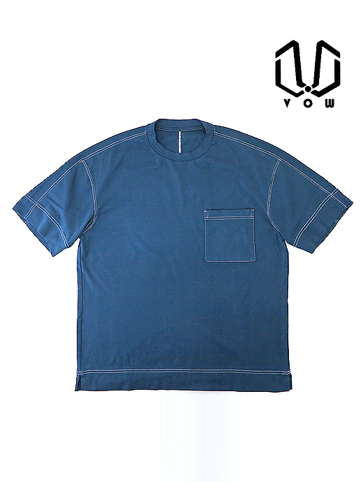 VOW/ボウ カシミヤライクコットンTシャツ/クルーネック vow521001-ネイビー